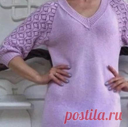 Красивый ажурный узор для весеннего джемпера