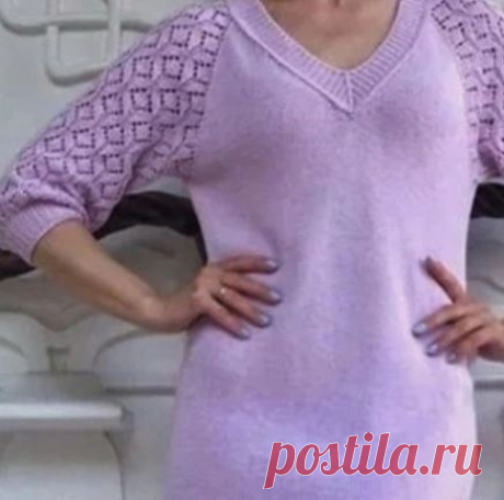 Красивый ажурный узор для весеннего джемпера