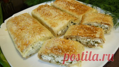 Закуска из лаваша с творогом и зеленью в духовке - Простые рецепты Овкусе.ру