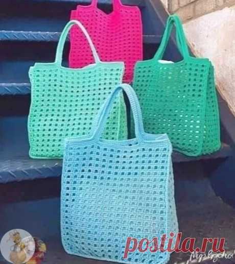 Простая сумка-шоппер

#азиатскоевязание #сумка