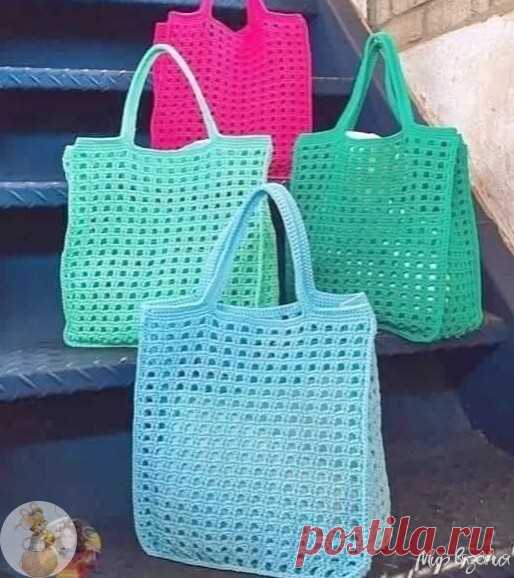 Простая сумка-шоппер

#азиатскоевязание #сумка