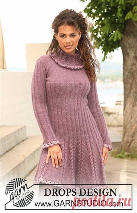 Очень красивое  платье - вязание от ДРОПС..