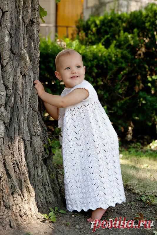 Крестильное платье спицами
