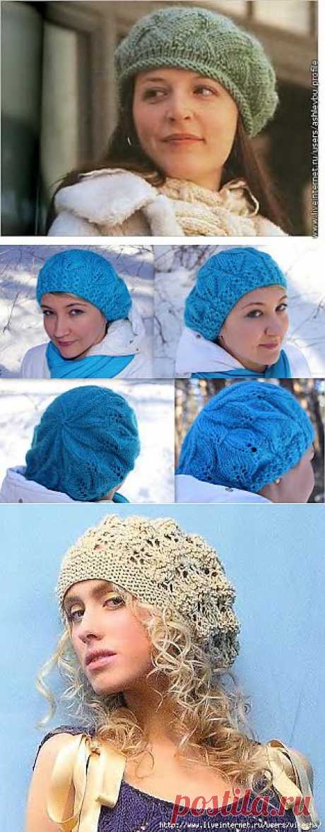 Вязание крючком и спицами/Crochet and knitting: Шапочки и береты спицами - подборка моделей