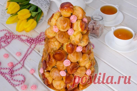 Торт из профитролей Крокембуш рецепт с фото пошагово - 1000.menu