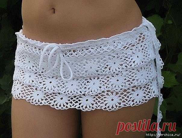 Мини юбка из мотивов крючком — Мир петель