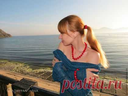 Купить Вязаное длинное платье "Прогулка" - однотонный, платье, платье летнее, платье вязаное