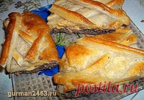 Пирог с мясным фаршем|Мясной пирог из слоеного теста