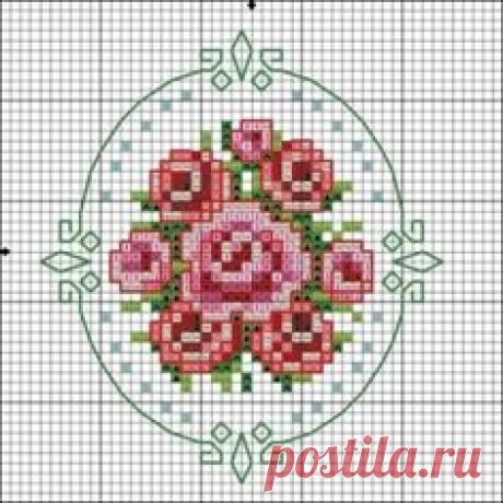 Схема роз для вышивки крестиком бисером