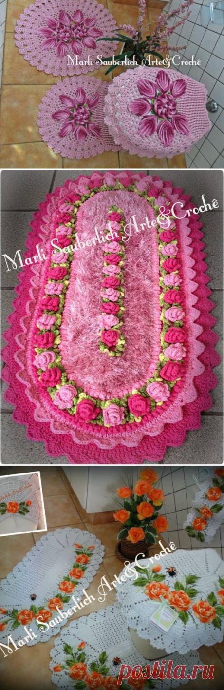 НАРЯДНЫЕ ВЯЗАНЫЕ КОВРИКИ