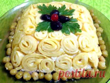 Готовим блинный салат с курицей