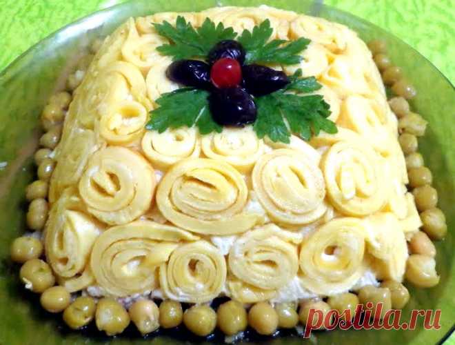 Готовим блинный салат с курицей