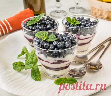 Сырно-йогуртовый десерт с черникой | Вкусный блог - рецепты под настроение
