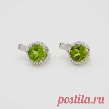 5.900 р-Амелия ХРИЗОЛИТ (перидот) серьги