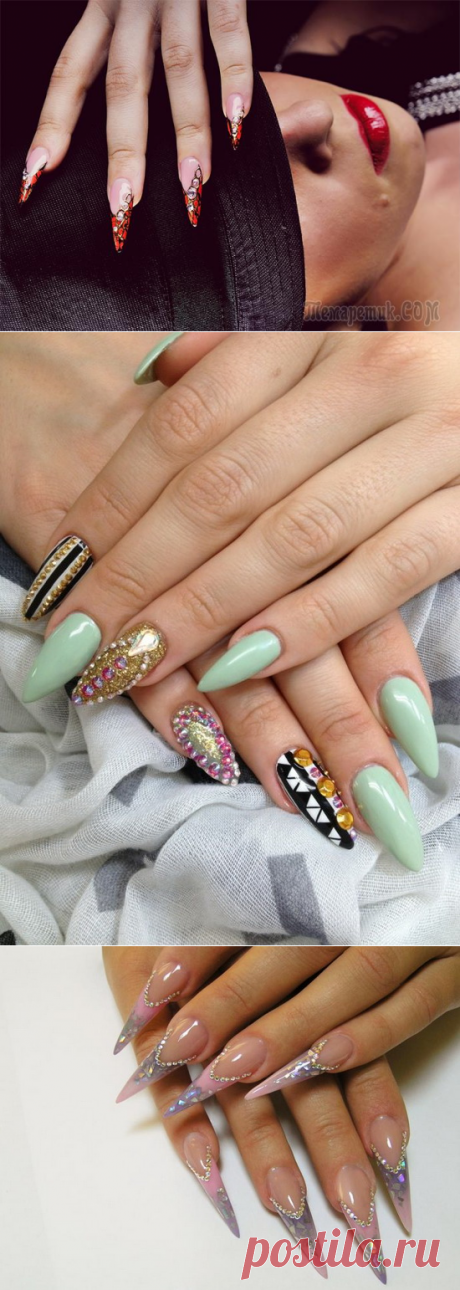 Как выбрать дизайн острых ногтей? Все о дизайне острых ногтей, правилах подбора декоративных элементов и цветовой гаммы
