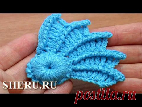 Вязание крылышек рачьим шагом. Урок 10.2
