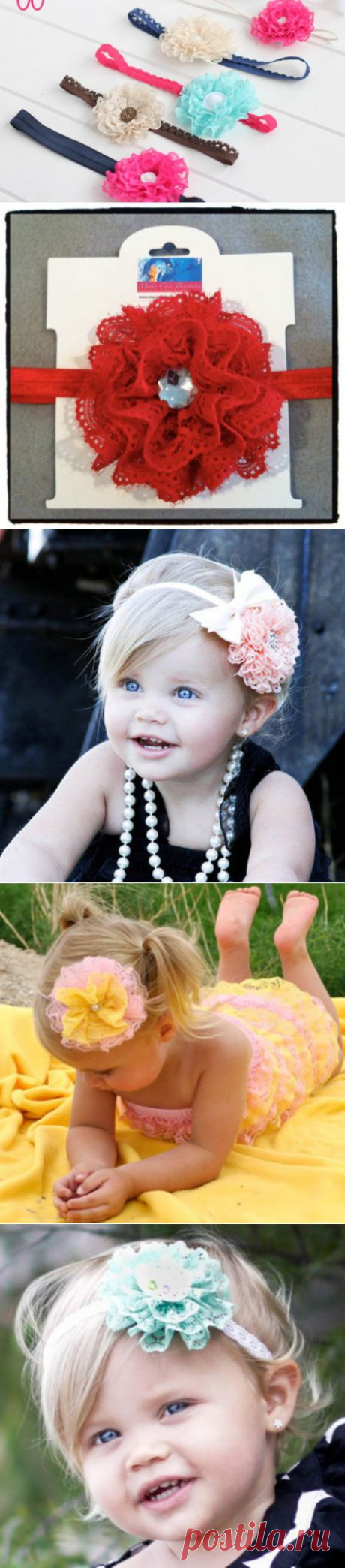 Повязка на голову своими руками для детей, мастеркласс по рукоделию / Цветы из ткани своими руками и вязанные крючком. Заколки для волос / Ёжка - стихи, загадки, творчество и уроки рисования для детей