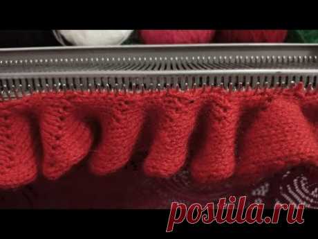 frill design in knitting machine 🍀🌿 बुनाई मशीन में बुनाई डिजाइन