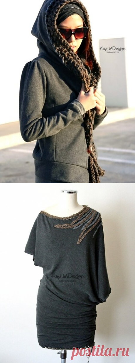 Комбинированное вязание и декор футболок | Сайт о переделках Вторая Улица | Яндекс Дзен