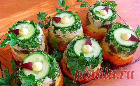 Красивые салаты. Удивляем гостей вкусными и красиво оформленными блюдами.