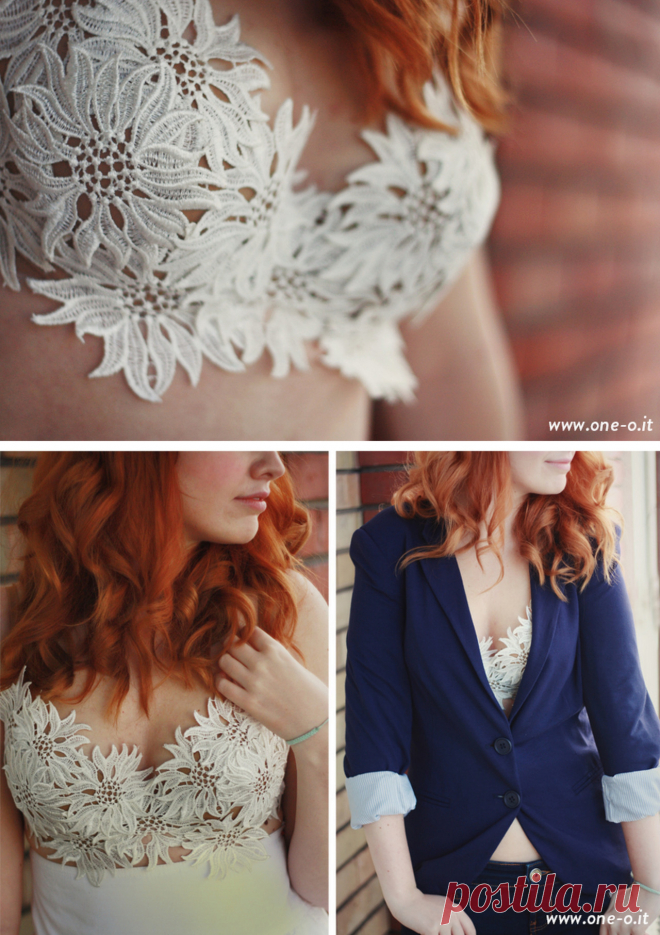 True Blue Me & Вы: DIYs для Creatives • DIY Easy кружевной бюстгальтер Top Учебник из одного О. ...