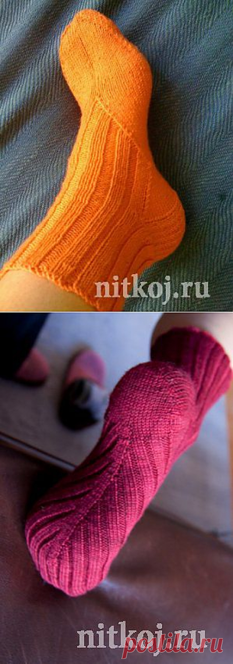 НОСКИ, СВЯЗАННЫЕ ПО КОСОЙ