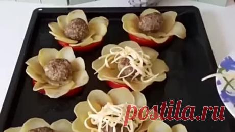 Красивый картофель с фаршем