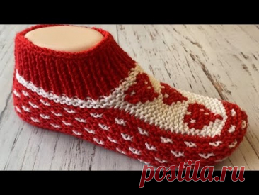 НОВИНКА 2025 !!! Тапочки-следки на двух спицах без швов .