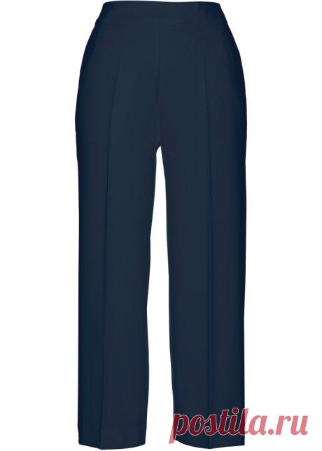 Широкие брюки длины 7/8 темно-синий - bpc selection - bonprix.ru