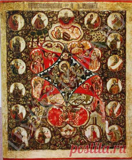 Икона Неопалимая Купина Иконы на левкасе. Русская православная икона