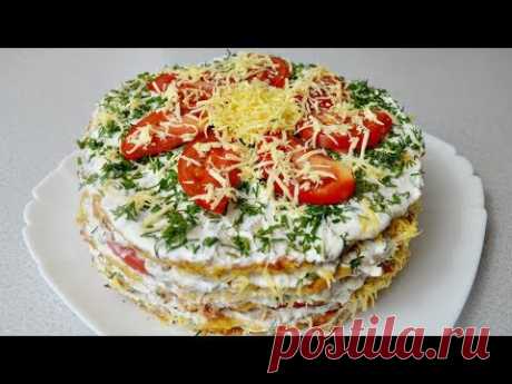 Вкуснейший КАБАЧКОВЫЙ ТОРТ с помидором и сыром