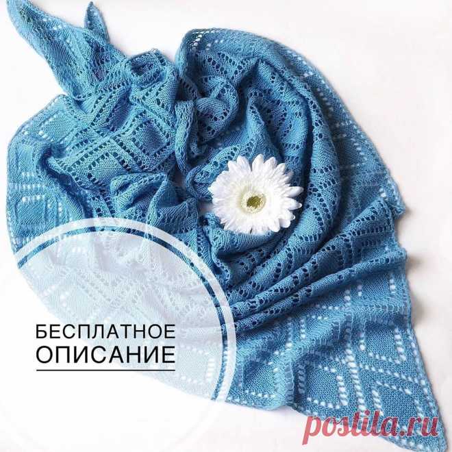 Шаль-бактус спицами. Схема. / knittingideas.ru