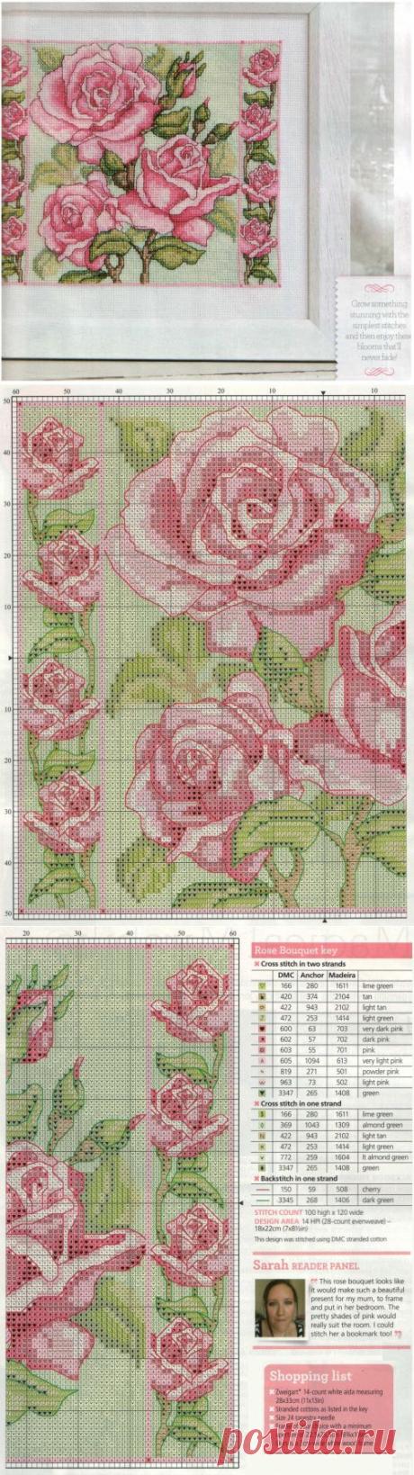 Шикарные розы / Вышивка крестом / В рукоделии