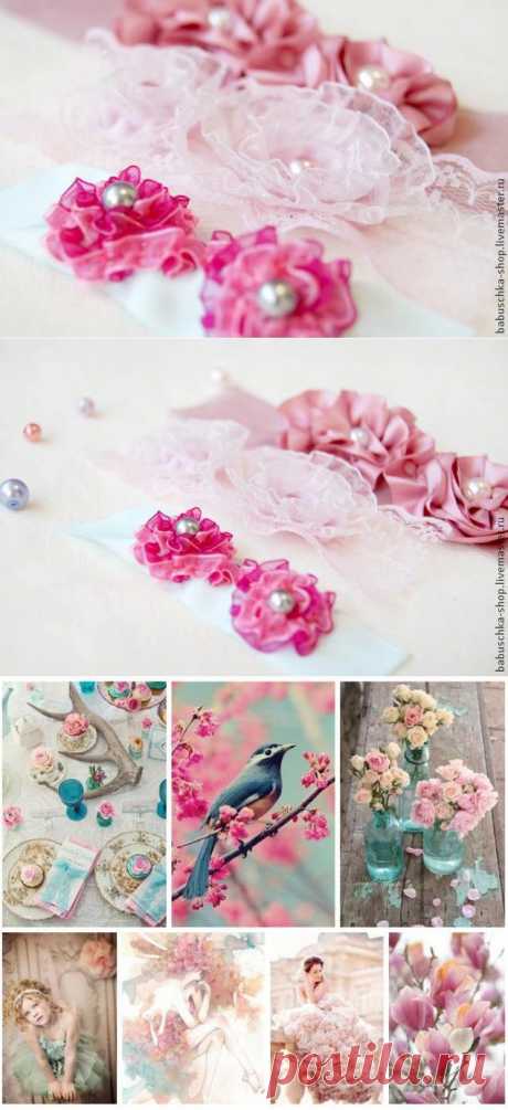 Создаем ленты с объемными цветами в стиле шебби шик - Ярмарка Мастеров - ручная работа, handmade