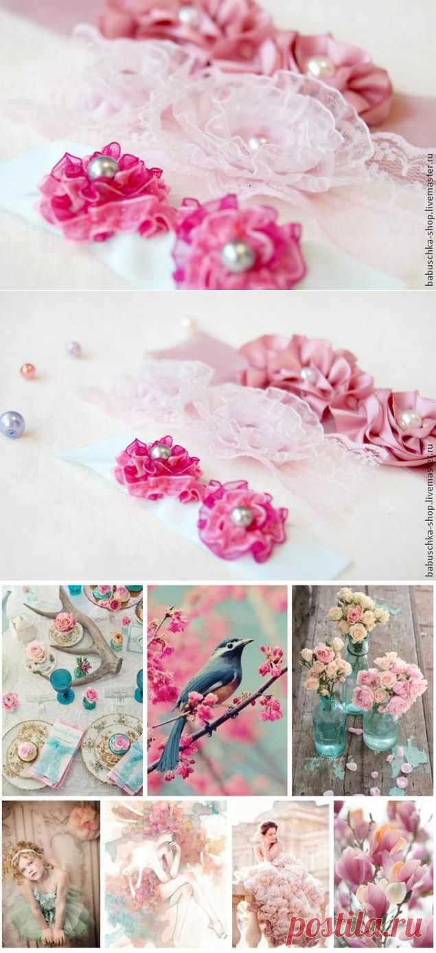 Создаем ленты с объемными цветами в стиле шебби шик - Ярмарка Мастеров - ручная работа, handmade