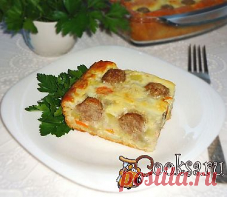 Пирог с рисом, овощами и фрикадельками рецепт с фото