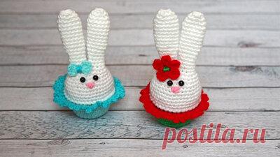 Пасхальный зайчик (кролик) крючком | Сувенир крючком на Пасху
