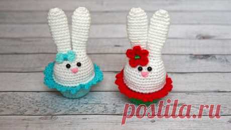 Пасхальный зайчик (кролик) крючком | Сувенир крючком на Пасху