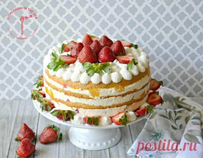 Gaivus jogurtinis tortas su konservuotais persikais - receptas | La Maistas