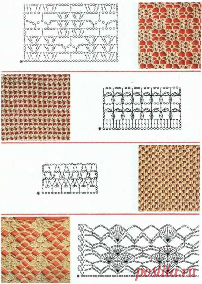 Ажурные узоры крючком