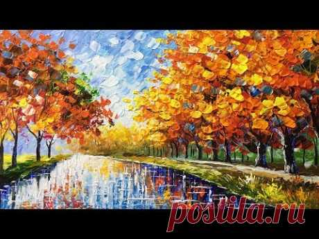 Autumn Beauty Palette Knife Acrylic Painting