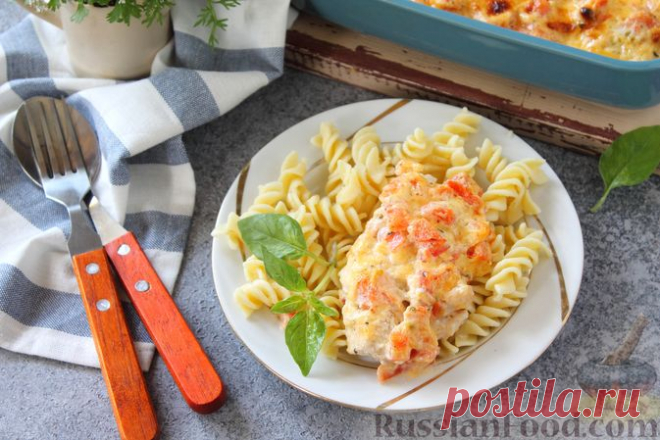 Рецепт: Запеченная рыба по-гречески, под соусом из помидоров на RussianFood.com