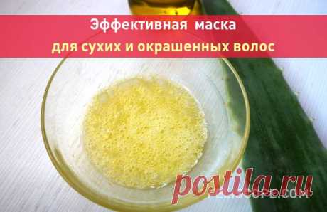 Эффективная маска для сухих и окрашенных волос Сегодня делаем маску для сухих и поврежденных волос, также она отлично подойдет, если ваши волосы окрашены и пострадали от воздействия агрессивной косметики.