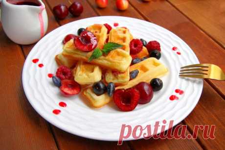 Мягкие вафли на кефире в вафельнице рецепт с фото пошагово и видео - 1000.menu