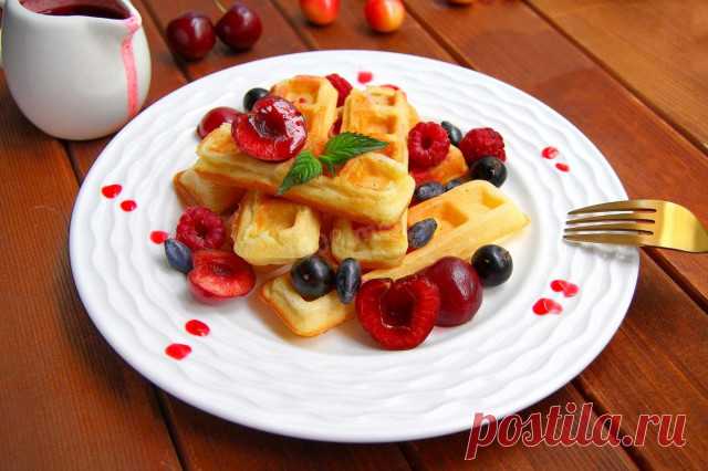 Мягкие вафли на кефире в вафельнице рецепт с фото пошагово и видео - 1000.menu