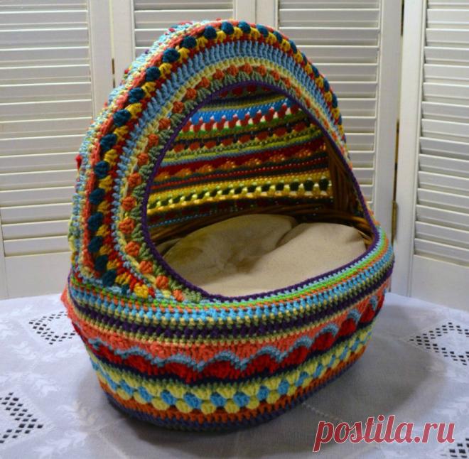 Корзина для кота крючком И другие идеи для дома