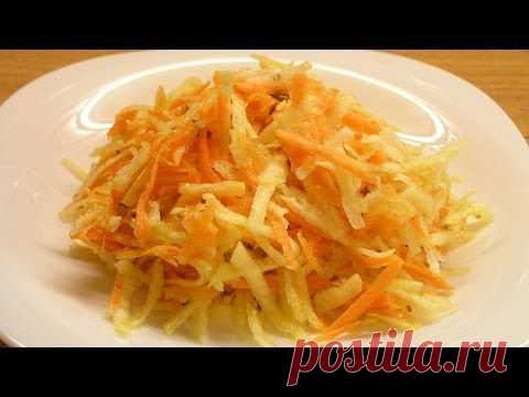 Салат из сельдерея и моркови - кулинарный видео рецепт на Повар.ру