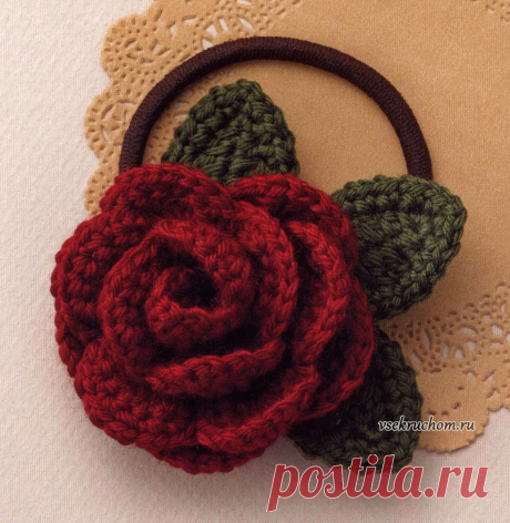 Резинка для волос с розой..