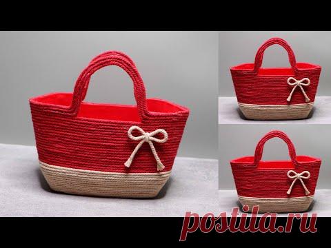 Tas Cantik dari Jerigen Plastik Bekas | Tas Tali Katun | Best out of waste | Jerry Can Craft Ideas