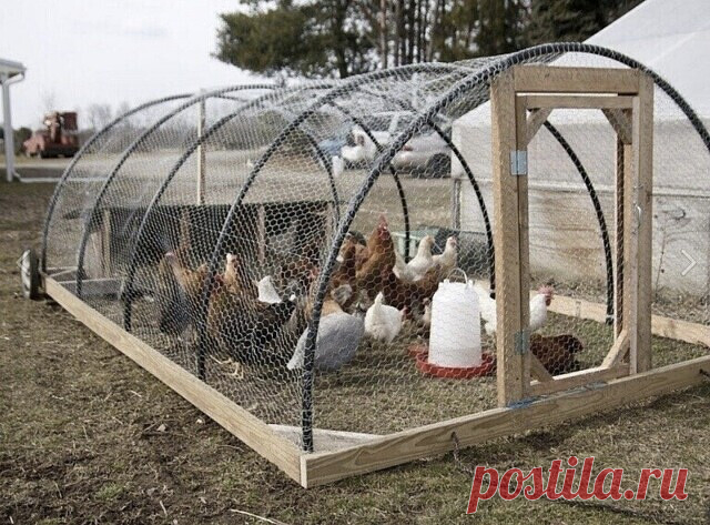 Передвижной курятник.  Очень практично!
а что Вы думаете?